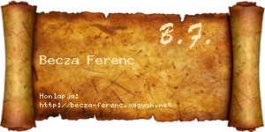 Becza Ferenc névjegykártya