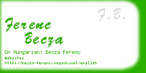 ferenc becza business card